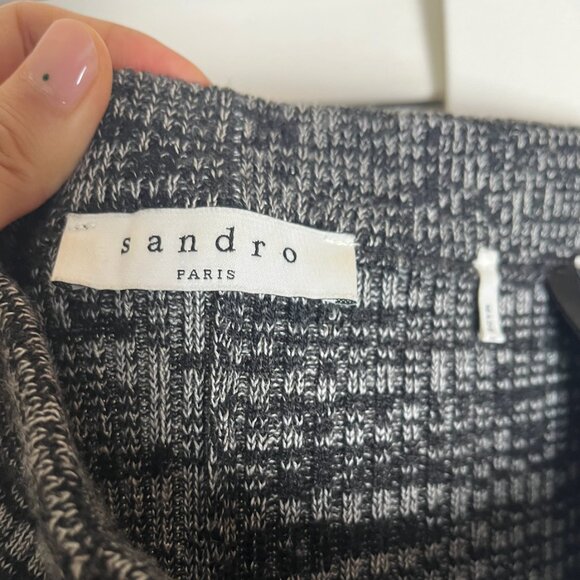 SANDRO Knit Wool Rib Flare Pants / Size 1 - Picture 4 of 5